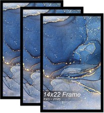 14x22 Picture Frame Set of 3 Black Frame for 14 x 22 Inch Picture Poster Pho picture