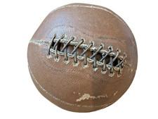 Antique Vintage Genuine Leather Lace Up Basketball 30.5” Diameter Brown Ball picture