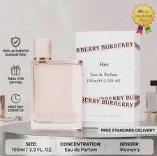 Burberry Her Eau De Parfum EDP Spray for Women 3.3 oz 100ml New Sealed.... picture