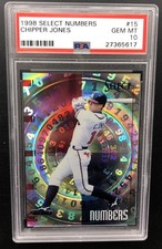 1998 PINNACLE SELECT NUMBERS BANKRUPTCY CARD #15 CHIPPER JONES PSA 10 GEM MINT picture