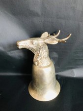 ANTQ Rare (HTF) Set of Four Large Silver-Plated ELK Head/Foot Stirrup Cups picture