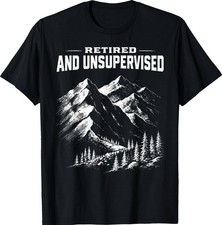 Retired and Unsupervised Mountain Funny Vintage T-Shirt picture