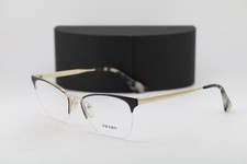 NEW PRADA VPR 65Q QE3-1O1 BLACK GOLD HAVANA AUTHENTIC EYEGLASSES 51-17 picture