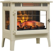 Duraflame Freestanding Electric Fireplace with 3D Flame Effect, Cream picture
