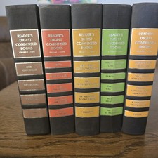 Vtg 1975 Readers Digest Condensed Books Complete Set Vol 1-5   Decor Staging picture