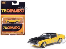 1976 CHEVROLET CAMARO RALLY SPORT BLACK & YELLOW 1/64 DIECAST BY IXO IA64011 picture