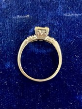 14k White Gold Vintage Setting Engagement Ring No Center Stone 2 Side Diamonds picture