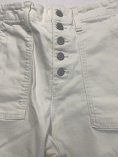 Sonoma Goods For Life Women’s White Denim Button Fly Pants Pockets picture