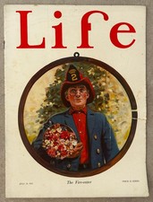 1923 Life Magazine Fire Eater Fireman Cover Vintage Americana Huntington Copy picture