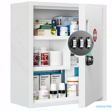 Wall Mount Locking Medicine Cabinet with Digital Lock, Childproof Secure Box picture
