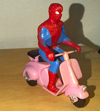 Vintage 1967 MARX Marvel Super-Heroes SPIDER-MAN Friction Scooter - RARE Working picture