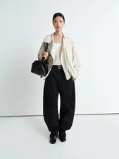 LEMAIRE French style double breasted drawstring lapel short windbreaker jacket picture