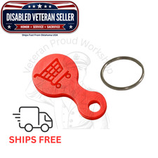 ALDI Shopping Cart Tool w/Key Ring Quarter Size Coin - 3D Printed - Reusable picture