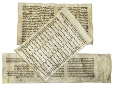 3 Old Handwritten parchment  Amulet Scrolls Pitum HaKetoret, Shir HaYam, Nishmat picture