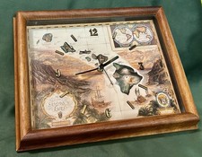 VINTAGE HAWAIIAN  SOLID KOA WOOD CLOCK w/ MAP OF SANDWICH ISLANDS Blaise Domino picture