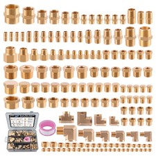 156pc Brass Pipe Fittings Kit 1/8