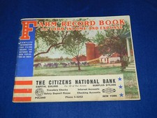 VINTAGE 1943 CITIZENS NATIONAL BANK FARM RECORD BOOK FOR INCOME & EXPENSE picture