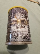 Vtg Currier & Ives Coffee Can American Homestead Winter Canister Vinyl Lid 18082 picture