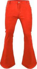 70s Vintage Bell Bottom Jeans for Men Retro Flared Disco Pants Stretchy Cotton picture
