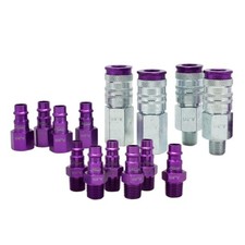 Milton S-314VKIT 14pc 1/4in V-Style High Flow NPT Plug Coupler Set Purple picture