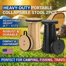 2PCS  Collapsible Stool Portable Camping Chair 400LBS Load Bearing Adult Outdoor picture