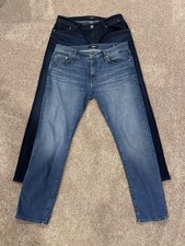 (2) Pair of Mavi Men’s Jake Slim Leg Dark & Medium Wash Stretch Denim Jeans picture