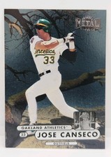 1998 FLEER/SKYBOX Metal Universe Jose Canseco #63 Oakland Athletics MISCUT picture