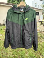 EUC Size L Nike Sportwear Windrunner Men's Hooded Jacket Black Green Full Zip picture