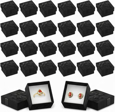 Tesorrio 24 Pcs Bulk Ring Boxes for Jewelry Gifts, 1.57 X 1.12 in (Black) picture