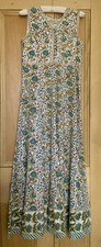 EAST ARTISAN with ANOKHI blue multi floral woodblock print boho maxi dress 10 picture