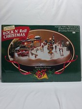 Vintage 1997 Mr. Christmas Rock N Roll Animated Musical Diner Skating Pond W/Box picture