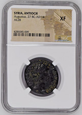 Roman Provincial - Augustus 5-4 BC AE28 NGC XF Twelve Caesars Antioch picture