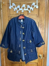 Vintage Bob Mackie Denim Jacket with Zodiac embroidered buttons picture