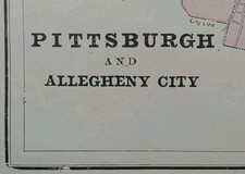 Vintage 1892 PITTSBURGH PENNSYLVANIA Map 22