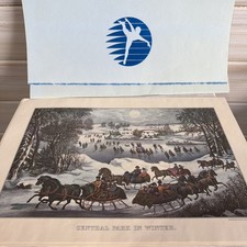 VTG Currier And Ives Figure Skating In America Travelers Collection Prints picture