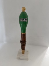 Heineken Pub Style Logo Beer Tap Handle 11.5” Green w/Brass Ends picture