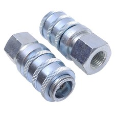 Lot of 2 Dixon 1PDF2 Hydraulic Couplings, ø1/8in QD, 1/4-18 NPT, 6000PSI Max picture