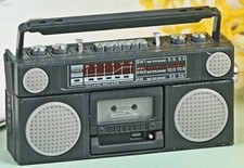 80s Boom Box Radio Dollhouse Miniature 1:12 Scale - FAST US SHIPPER picture