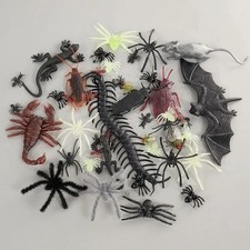 Halloween Fake Spider Bat Insect Set Scary Haunted House Party Props Toy picture