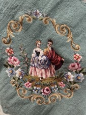 Jolles Austria Tram petit Needlepoint Tapestry Victorian Couple Blue floral  picture