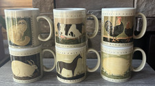 Vintage 1980s Otagiri Mug Warren Kimble American Folk Art 12oz Choice of Animal picture