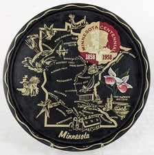 VTG 1858 -  1958 Minnesota Centennial Souvenir Serving Trays picture