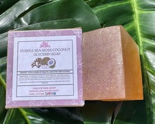 Handmade Purple Sea Moss Coconut Soap Glycerin Organic Vegan Herbal XL Bar picture