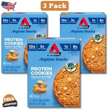 Atkins Soft and Chewy Peanut Butter High Protein Cookie, Keto Friendly - 3 Pack picture