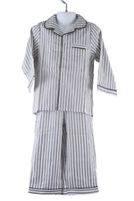 Petite Plume Boys' French Ticking Pajama Set 3 White/Navy NWT picture