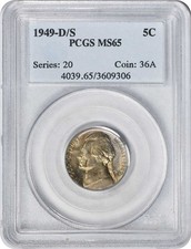 1949-D/S Jefferson Nickel MS65 PCGS picture