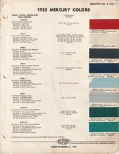 1955 AND 1956 MERCURY MONTCLAIR MONTEREY CUSTOM PAINT CHIPS (DUPONT) picture
