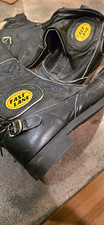 Bates Men’s Black Leather Fast Lane Boots Buckle Closure Round Toe Rubber 9.5 picture