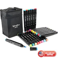 30 Colors Alcohol Markers Set Dual Tips Permanent Art Drawing for Kids & Adult picture