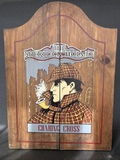 Vintage Sherlock Holmes Charing Cross Wooden Tobacco Pipe Cabinet Wall Rack 1978 picture